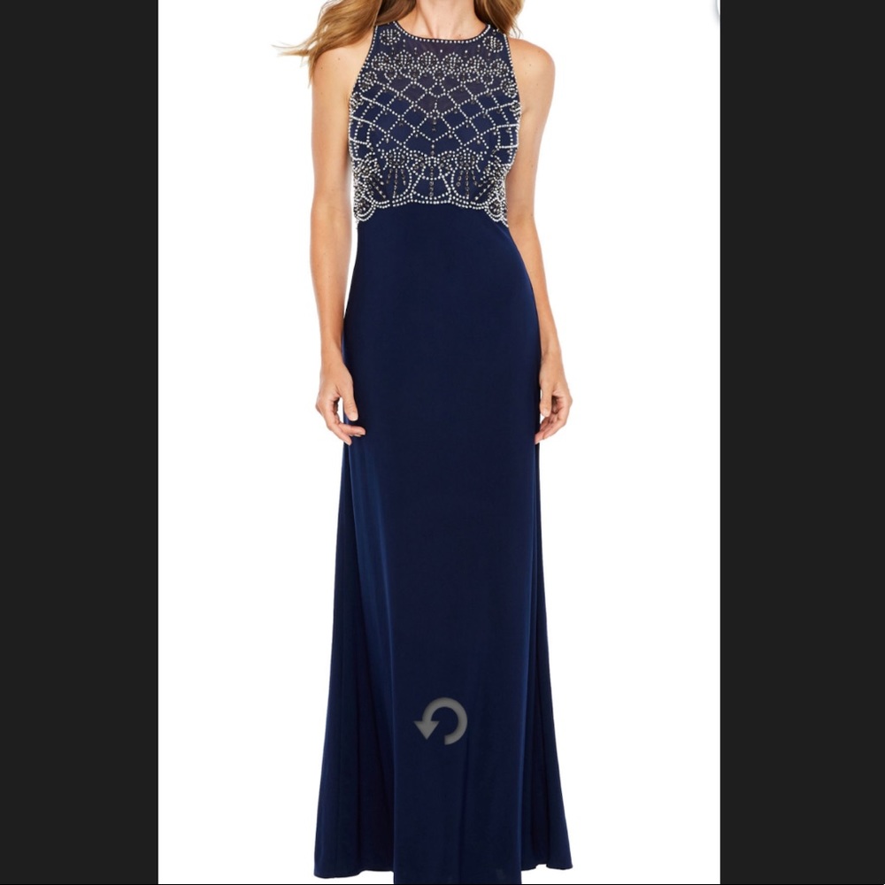 Long Formal Navy Blue Dress